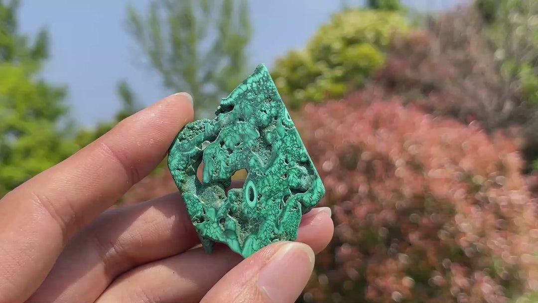 Natural Crystal Malachite Slice