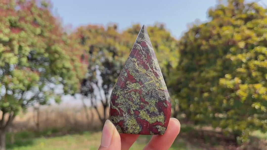 Natural Crystal Dragon Blood Stone Teardrop