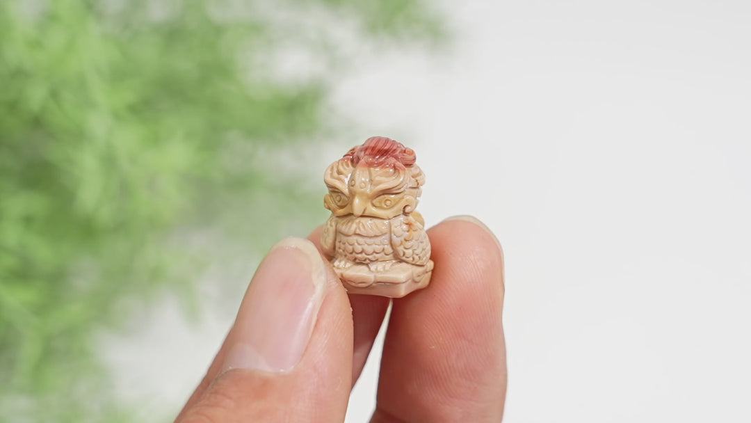 Natural Crystal Whimsical Alashan Agate Phoenix Carving