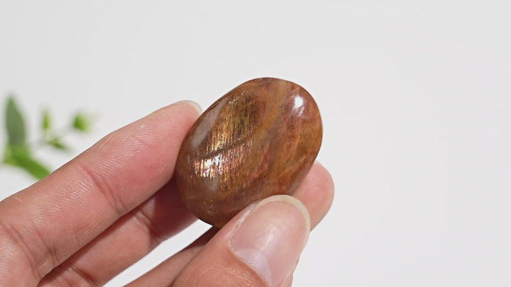 Natural Crystal Rainbow Lattice Sunstone Palm Stone