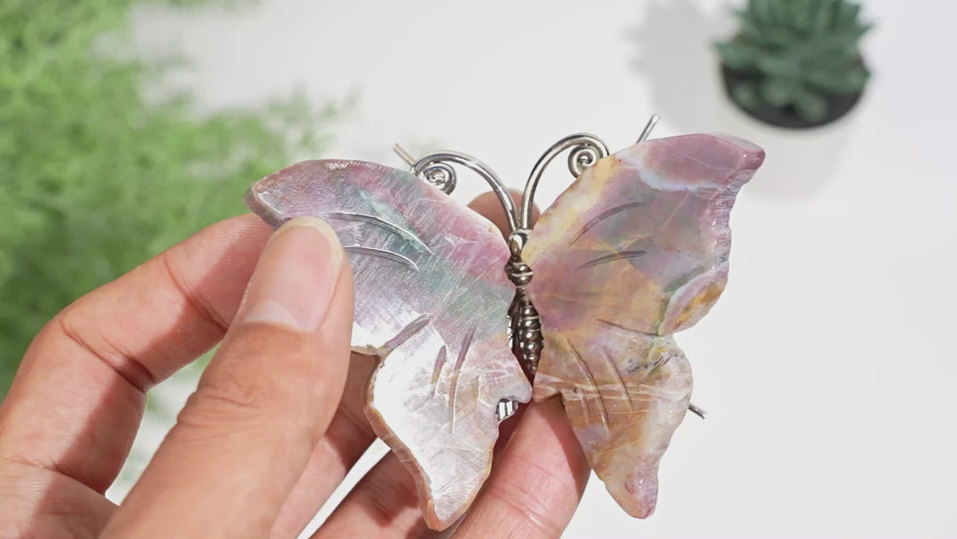 A Slightly Imperfect Natural Crystal Butterfly Carving