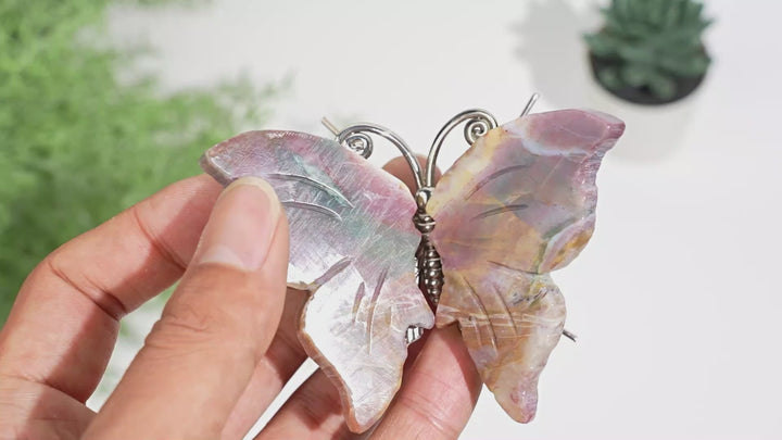 A Slightly Imperfect Natural Crystal Butterfly Carving