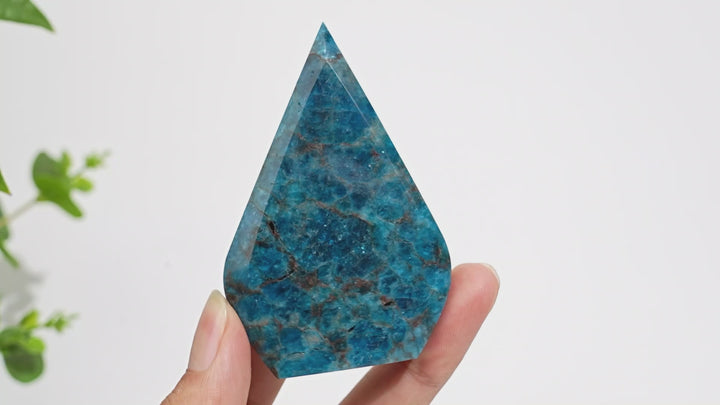Natural Exquisite Blue Apatite Crystal Teardrop