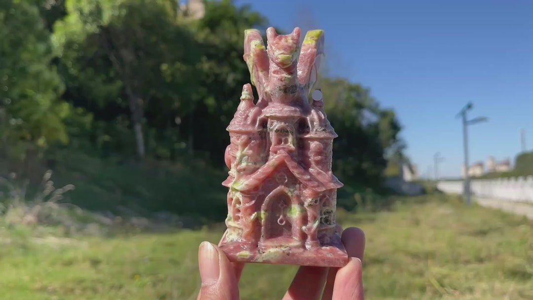 A Slightly Imperfect Natural Crystal Carving Dragon Castle