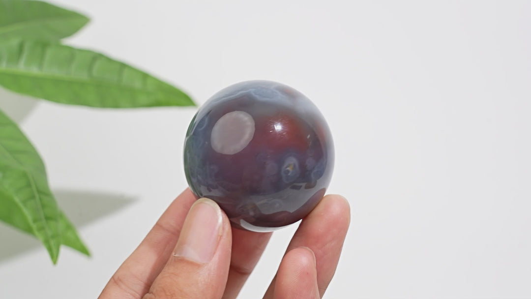 Natural Crystal African Red Agate Sphere