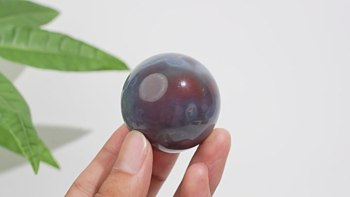 Natural Crystal African Red Agate Sphere