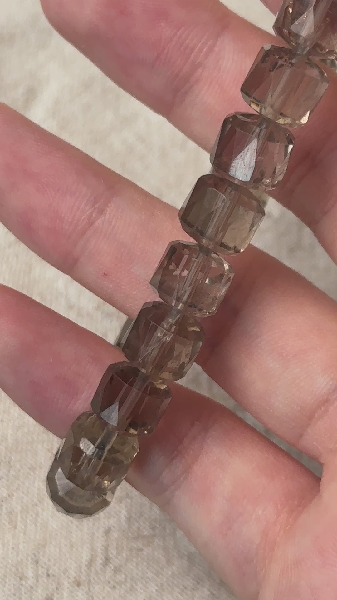 Smoky Quartz Faceted Bracelet 8.5-8.9mm