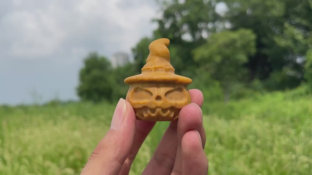 Natural Crystal Wizard Hat Pumpkin Carving