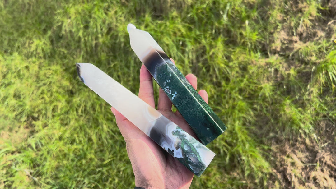 Natura Moss Agate Tower