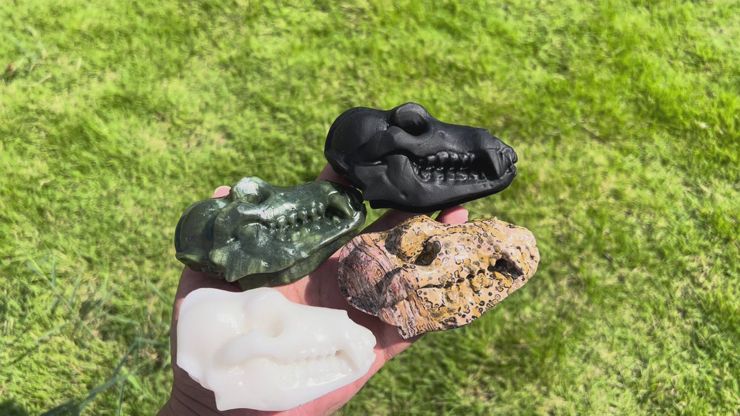 Natural Crystal Dinosaur Skull