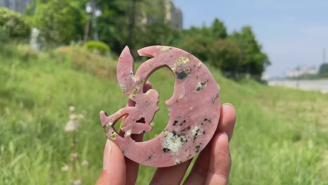 Natural Crystal Enchanting Moon Fairy Carving
