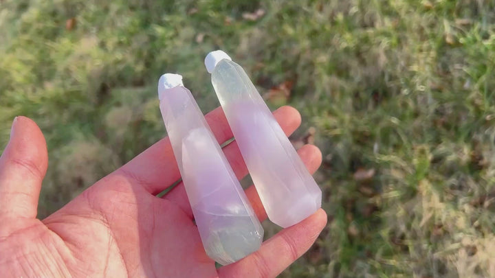 Natural Crystal Lavender Fluorite Obelisk Point