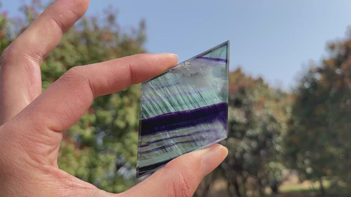 Natural Crystal Fluorite Rhombus Slice