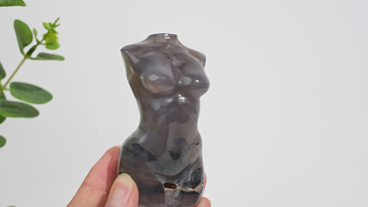Unique,A Slightly Imperfect Natural Crystal Volcanic Agate Goddess