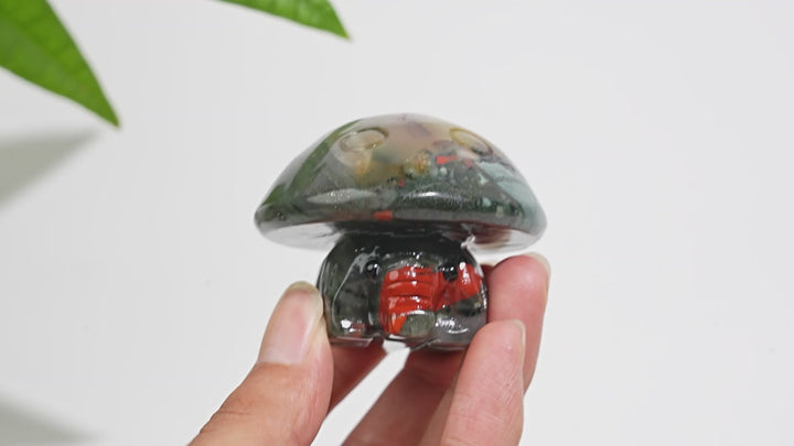 Natural Crystal Mushroom Elephant Carving