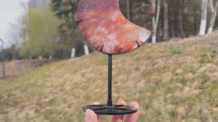 Unique,Imperfect Natural Fire Quartz Moon