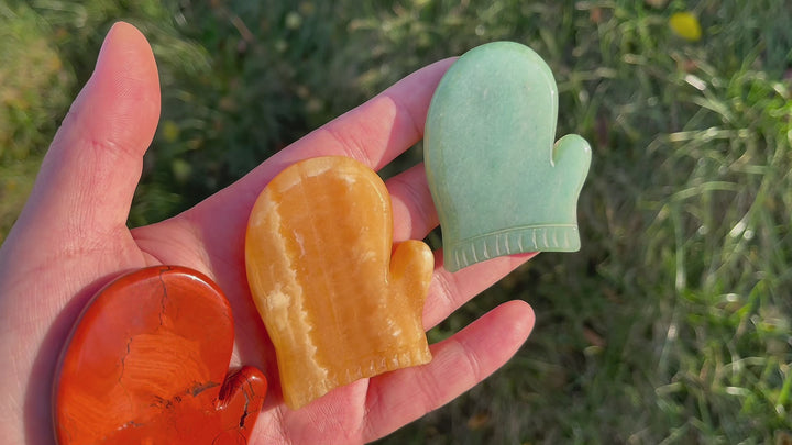 Natural Crystal Carving Christmas Gloves