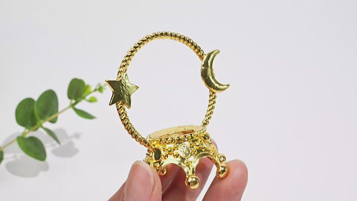 A Slightly Imperfect Metal Star With Moon Sphere Stand