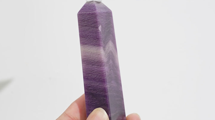 Unique,Natural Crystal Purple Silky Fluorite Point