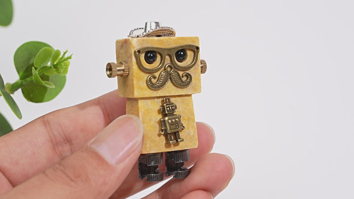 A Slightly Imperfect Natural Crystal Yellow Aventurine Robot