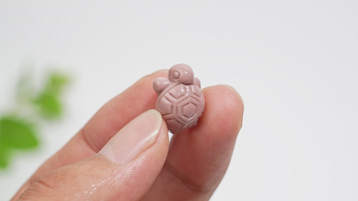 Natural Crystal Alashan Agate Turtle Carving