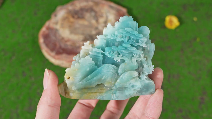 Natural Carving Blue Quartzite Landscape