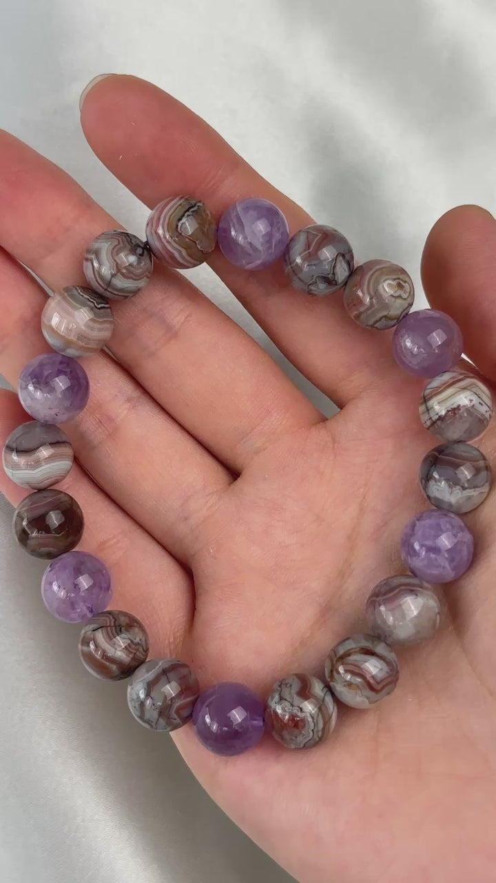 Amethyst Agate Bracelet 10.2-10.7mm