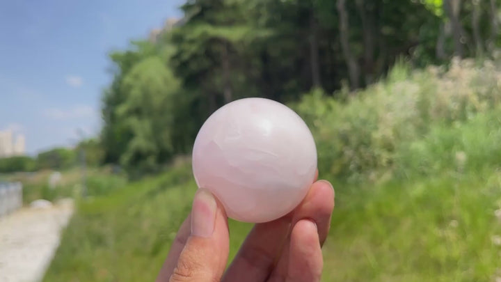 Natural Crystal Rounded Pink Calcite Sphere