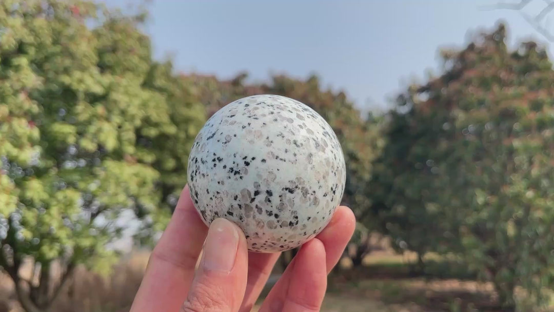 Natural Crystal Kiwi Jasper Sphere