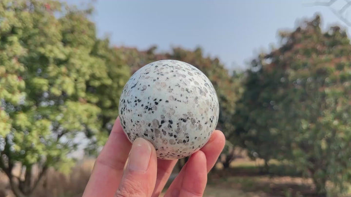 Natural Crystal Kiwi Jasper Sphere