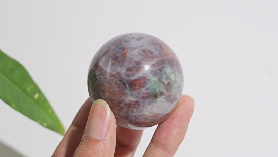 Natural Crystal Bloodshot Iolite Sphere