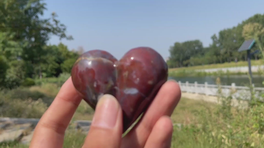 Natural Crystal Ocean Jasper Heart