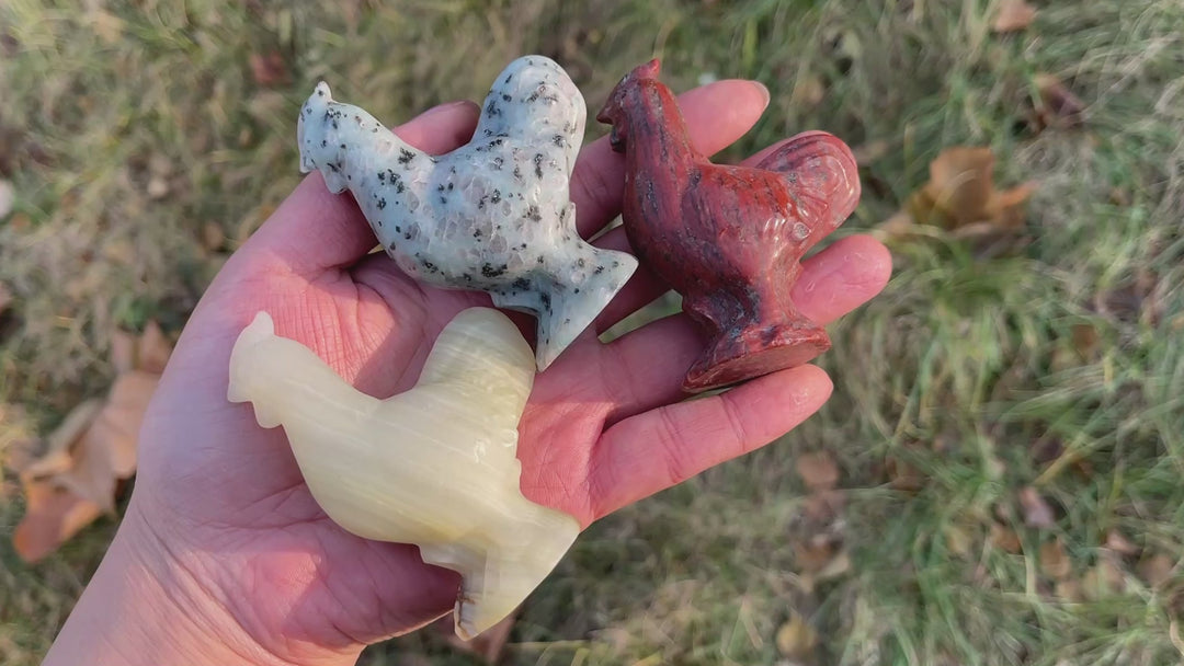 Natural Carving Rooster Figurine
