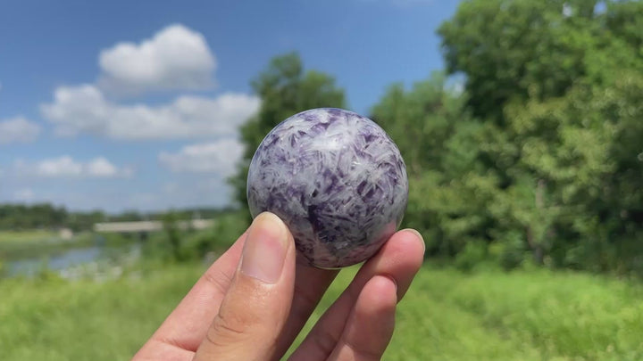 Natural Crystal Lepidolite Sphere