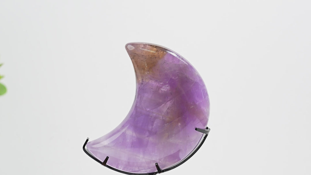 Unique,Natural Ametrine Crystal Carving Moon