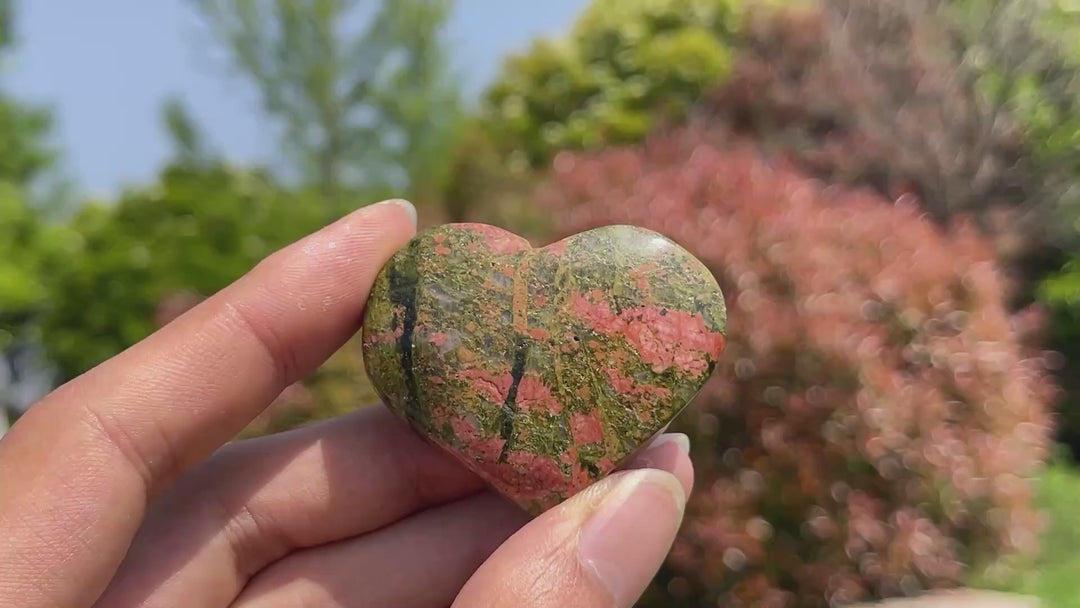 Natural Crystal Unakite Heart