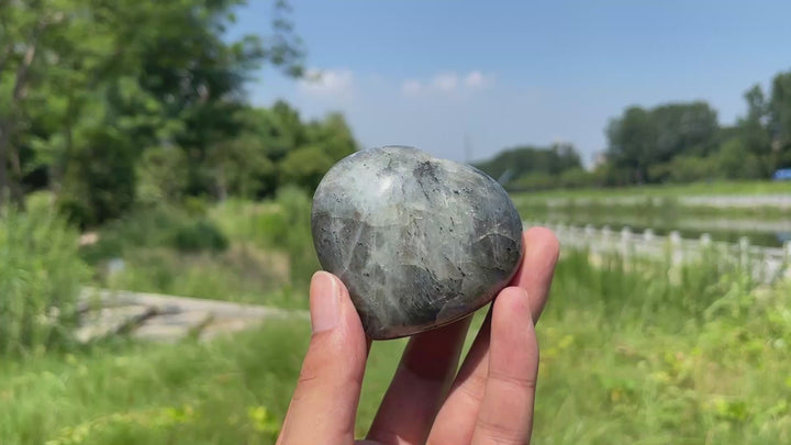 Unique,Natural Crystal Labradorite Heart
