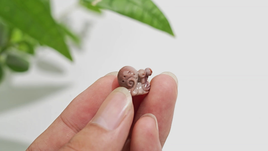 Natural Crystal Mini Alashan Agate Snail Carving