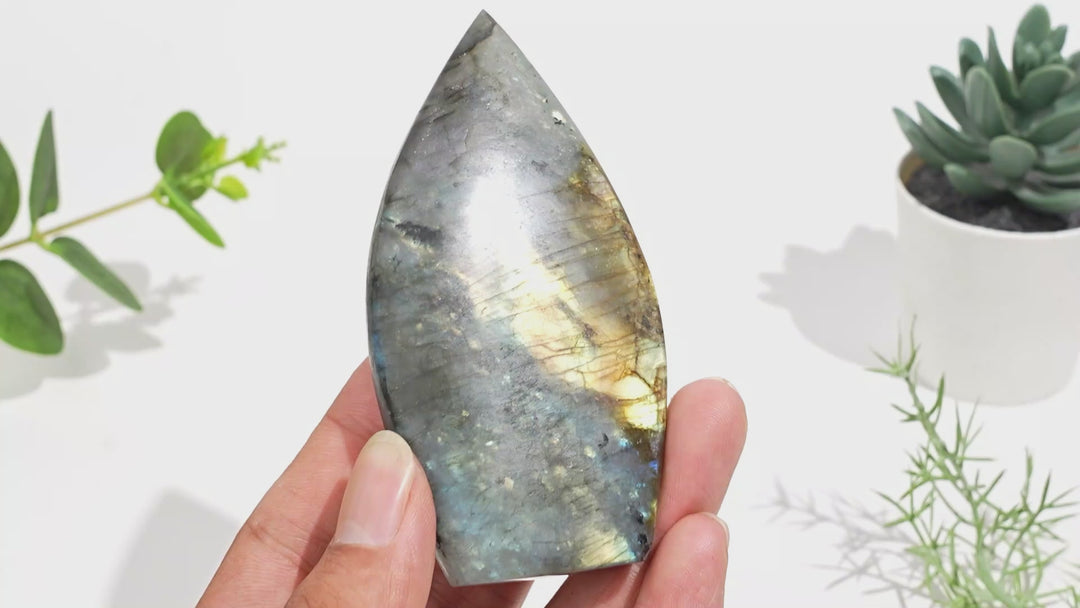 Natural Crystal Glowing Labradorite Teardrop