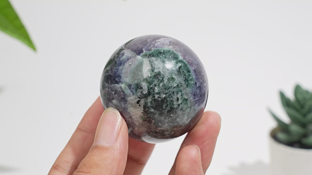 Natural Crystal Iolite Sphere