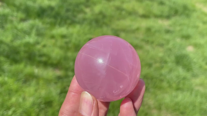 Natural Star Rose Quartz Sphere