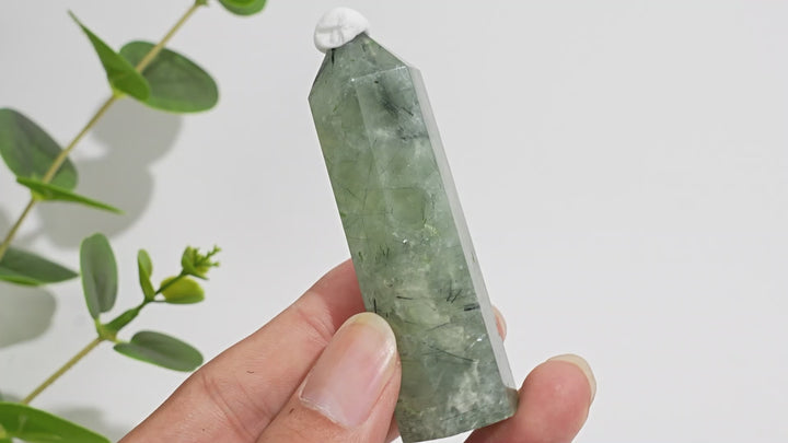 Natural Crystal Prehnite Point