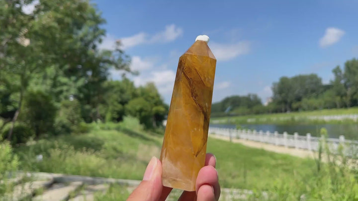 Unique,Natural Crystal Stunning Golden Healer Point
