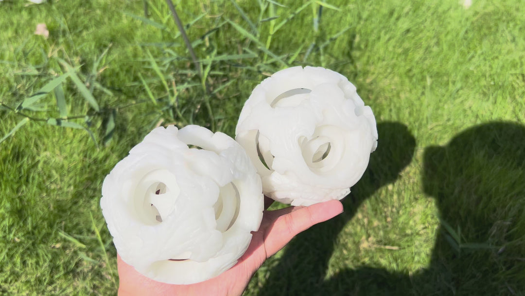 White Jade Linglong Sphere