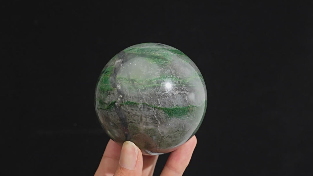 Unique,Natural Earthy African Green Jade Sphere