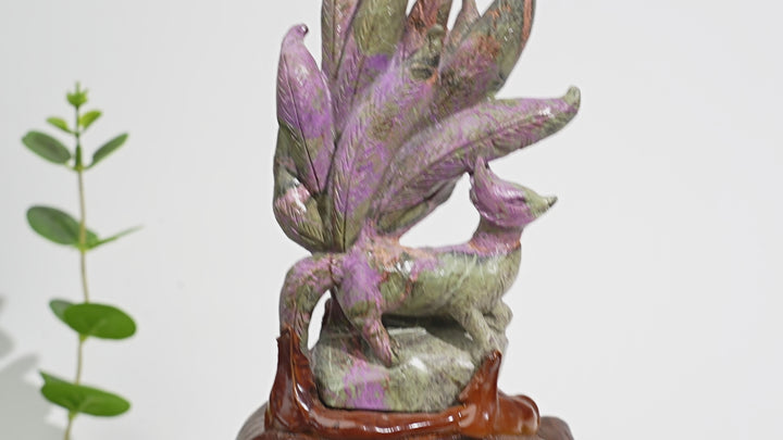 Unique,A Slightly Imperfect Natural Crystal Atlantisite Nine Tailed Fox