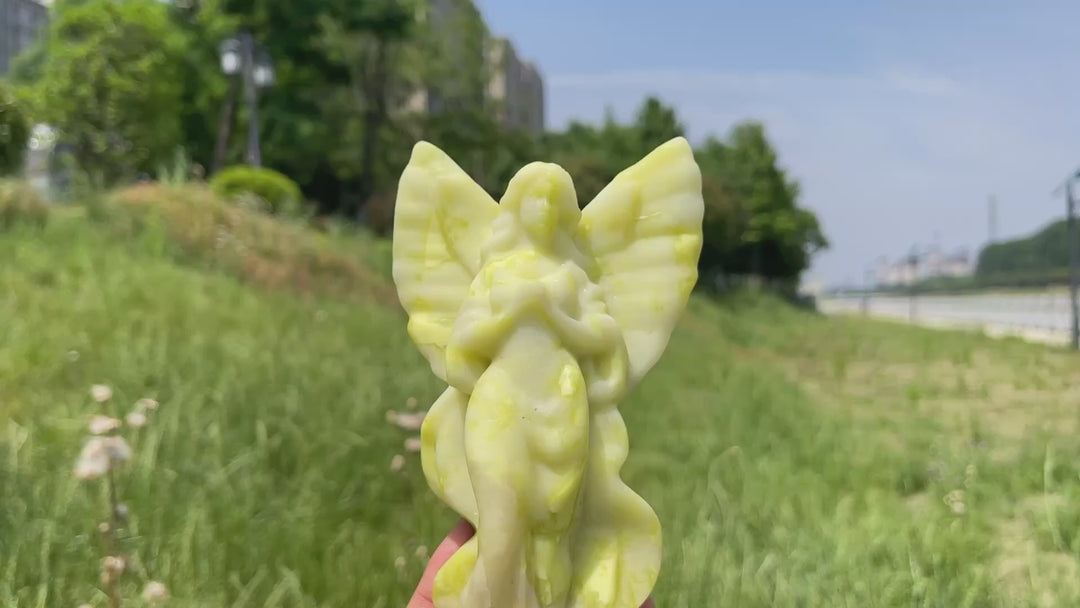 Natural Crystal Serene Prayer Angel Carving