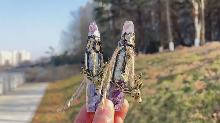 Natural Amethyst Raw Chip Spell Bottle