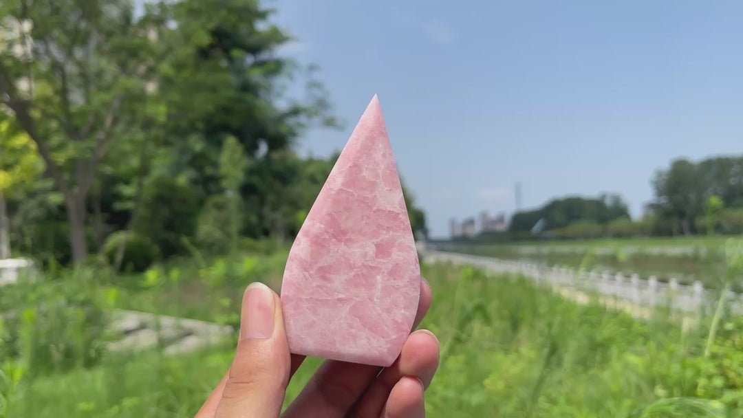 Natural Pink Opal Crystal Teardrop