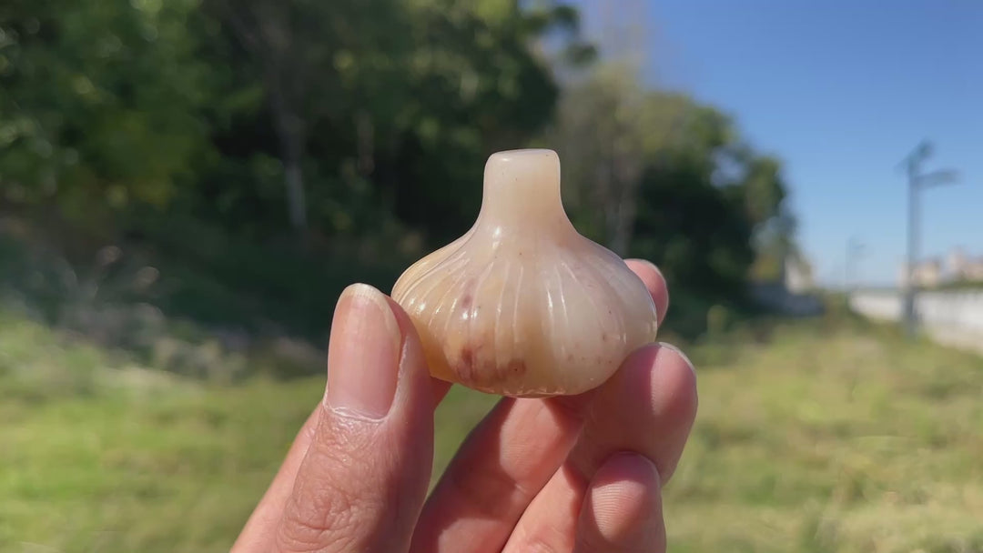 Natural Crystal Carving Quartzite Garlic Model
